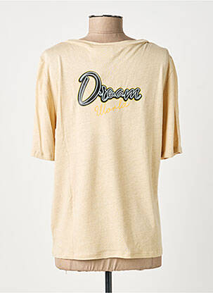 T-shirt col v manches courtes beige VILA femme