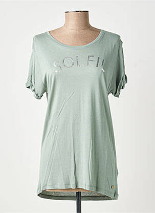 T-shirt sérigraphie manches courtes vert DEELUXE femme