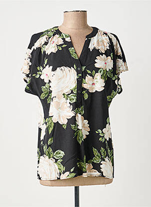 Blouse tissage popeline manches courtes noir B.YOUNG femme