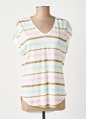 T-shirt col v manches courtes beige B.YOUNG femme