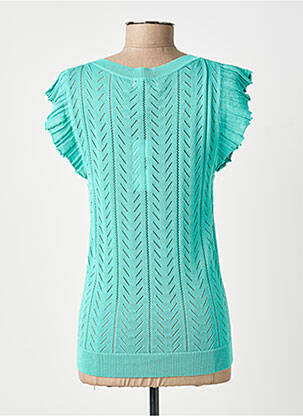 Pull maille ajourée manches courtes bleu MOLLY BRACKEN femme