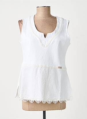 Top stretch sans manche blanc NATURAL femme