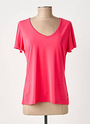 Top stretch manches courtes rose GENUINE femme