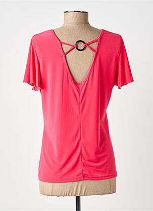 Top stretch manches courtes rose GENUINE femme