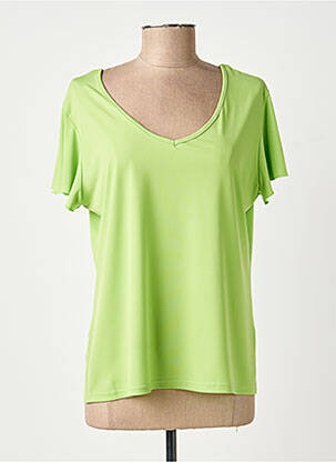 Top stretch manches courtes vert GENUINE femme