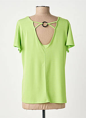 Top stretch manches courtes vert GENUINE femme