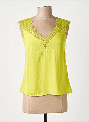 Top stretch sans manche vert MORGAN femme