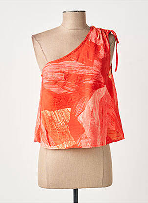 Top coupe fluide sans manche rouge VILA femme