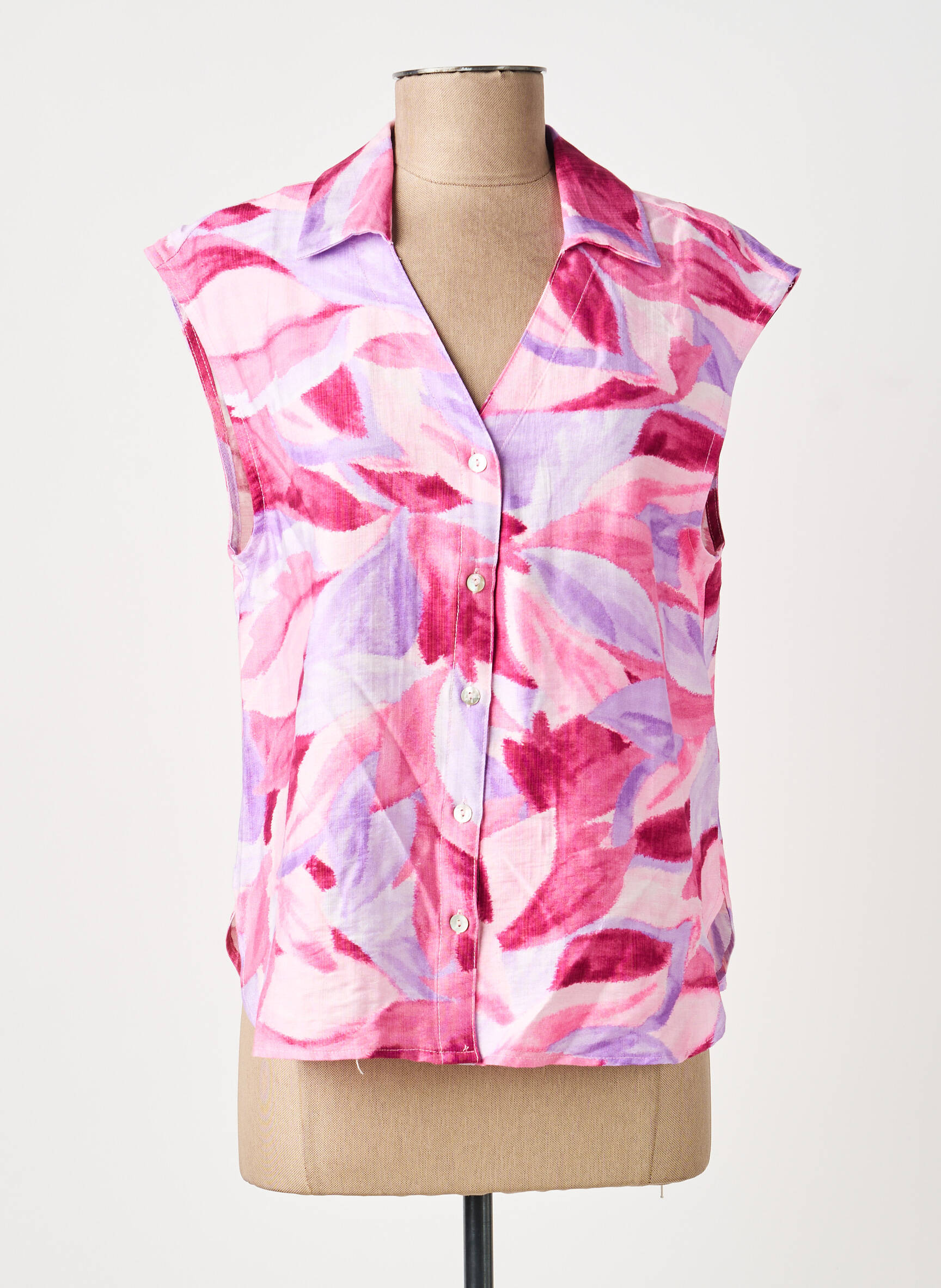 Top imprimé fantaisie manches courtes rose MOLLY BRACKEN femme