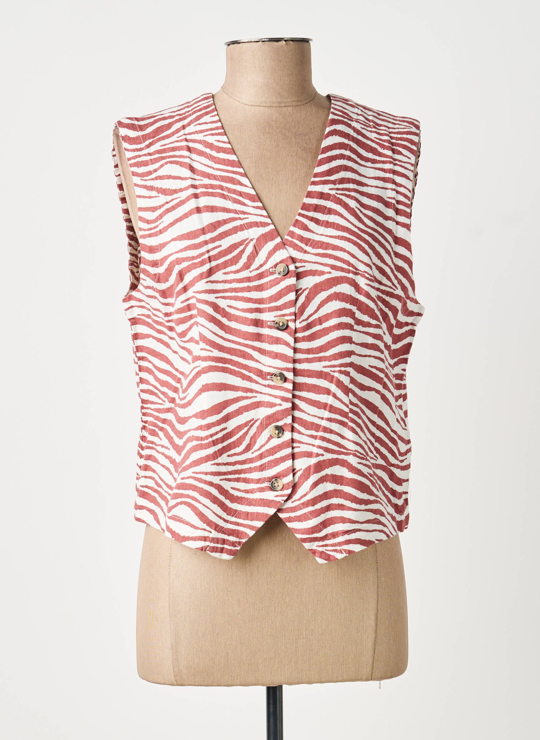 Gilet sans manche coupe cintrée marron B.YOUNG femme
