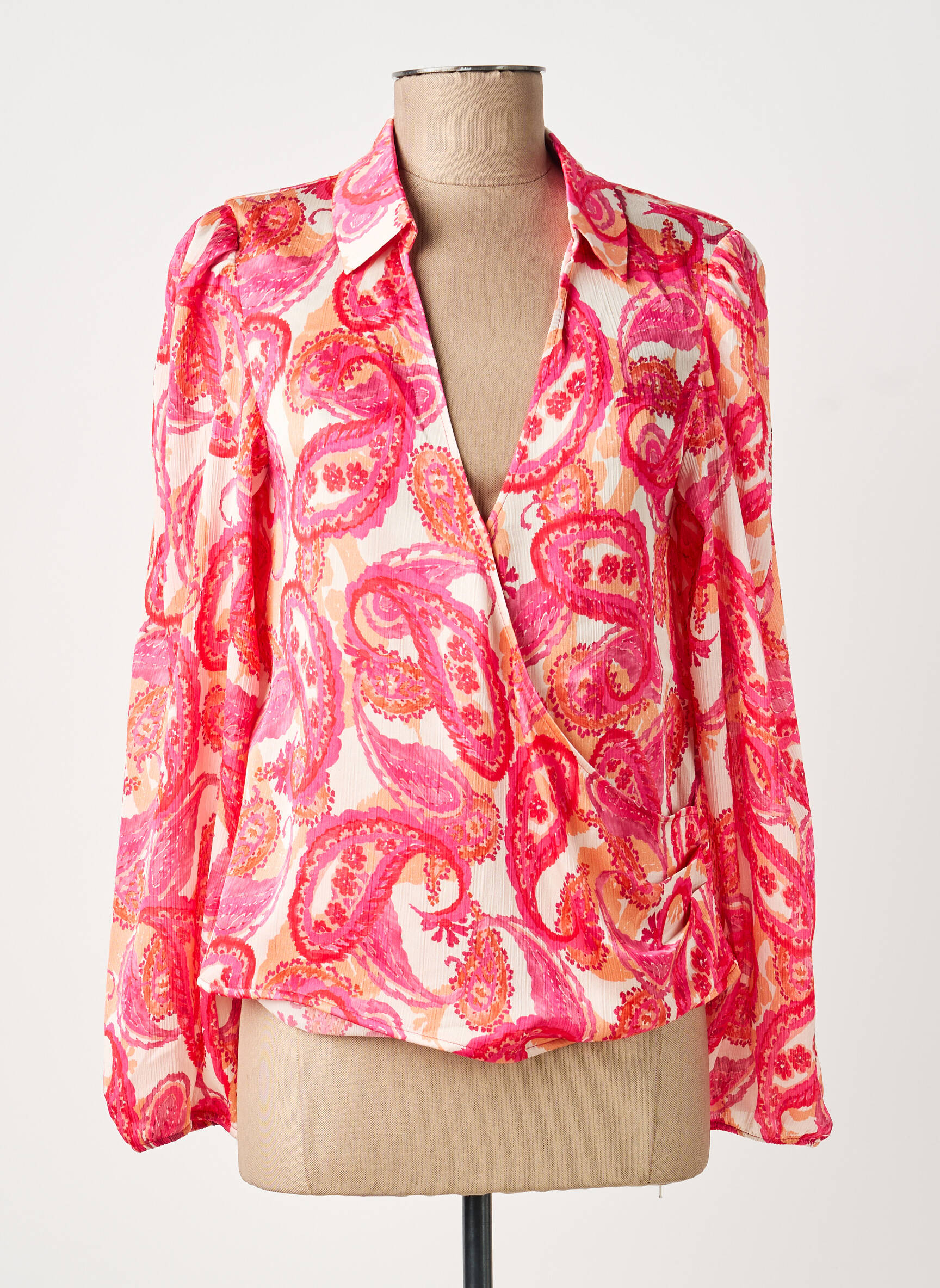 Blouse manches longues manches longues rose MORGAN femme