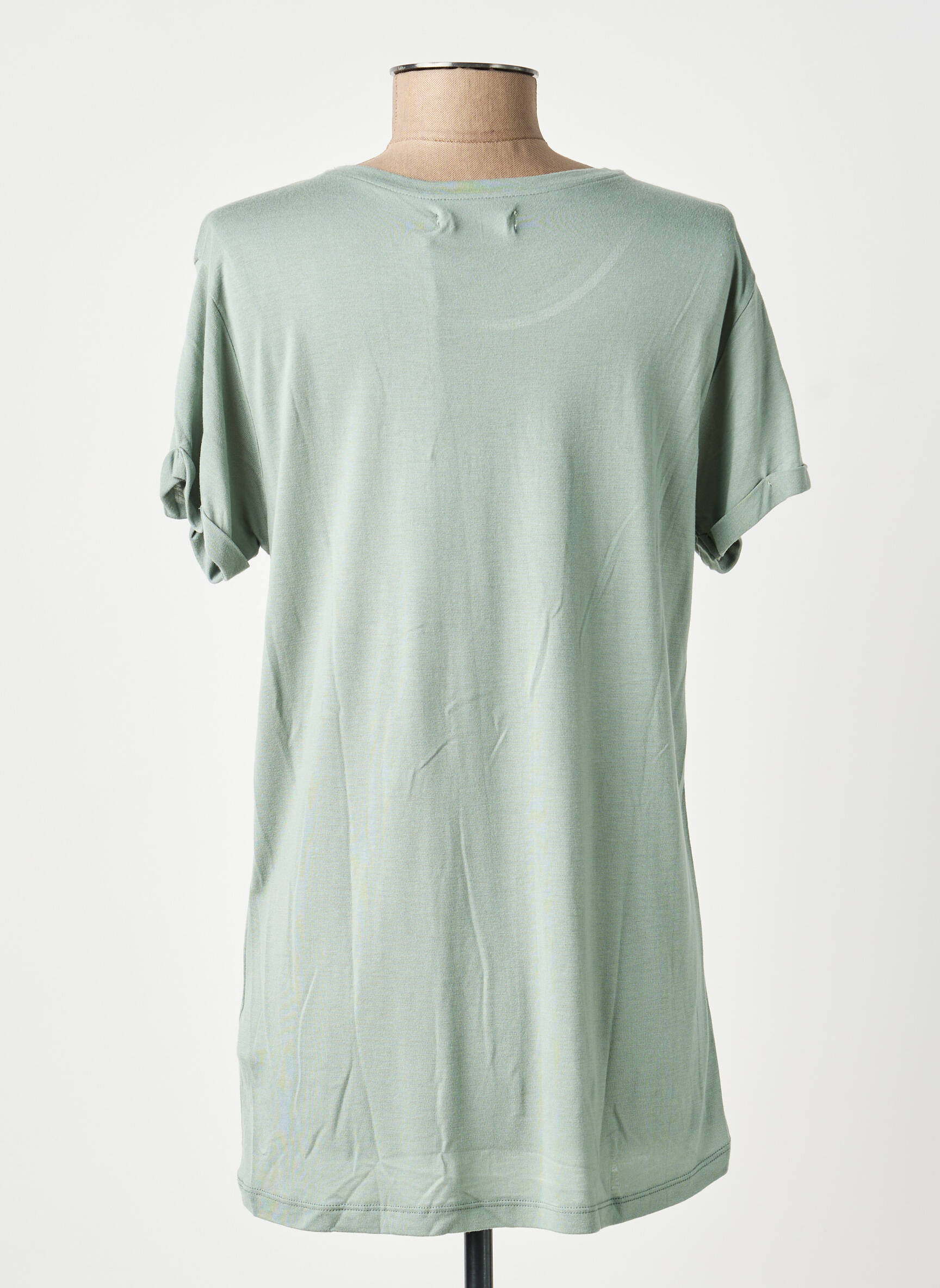 T-shirt sérigraphie manches courtes vert DEELUXE femme