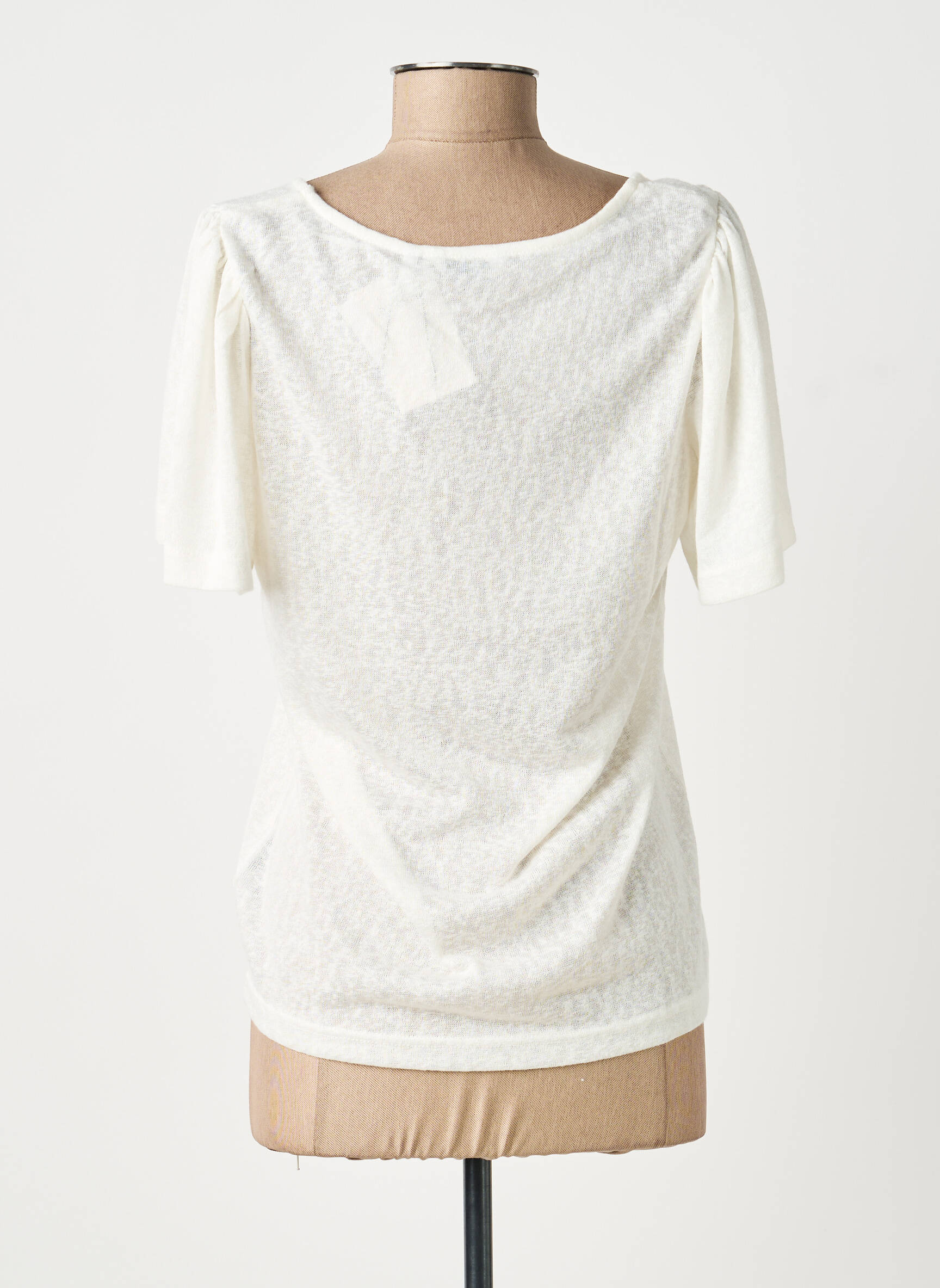T-shirt col v manches courtes beige B.YOUNG femme