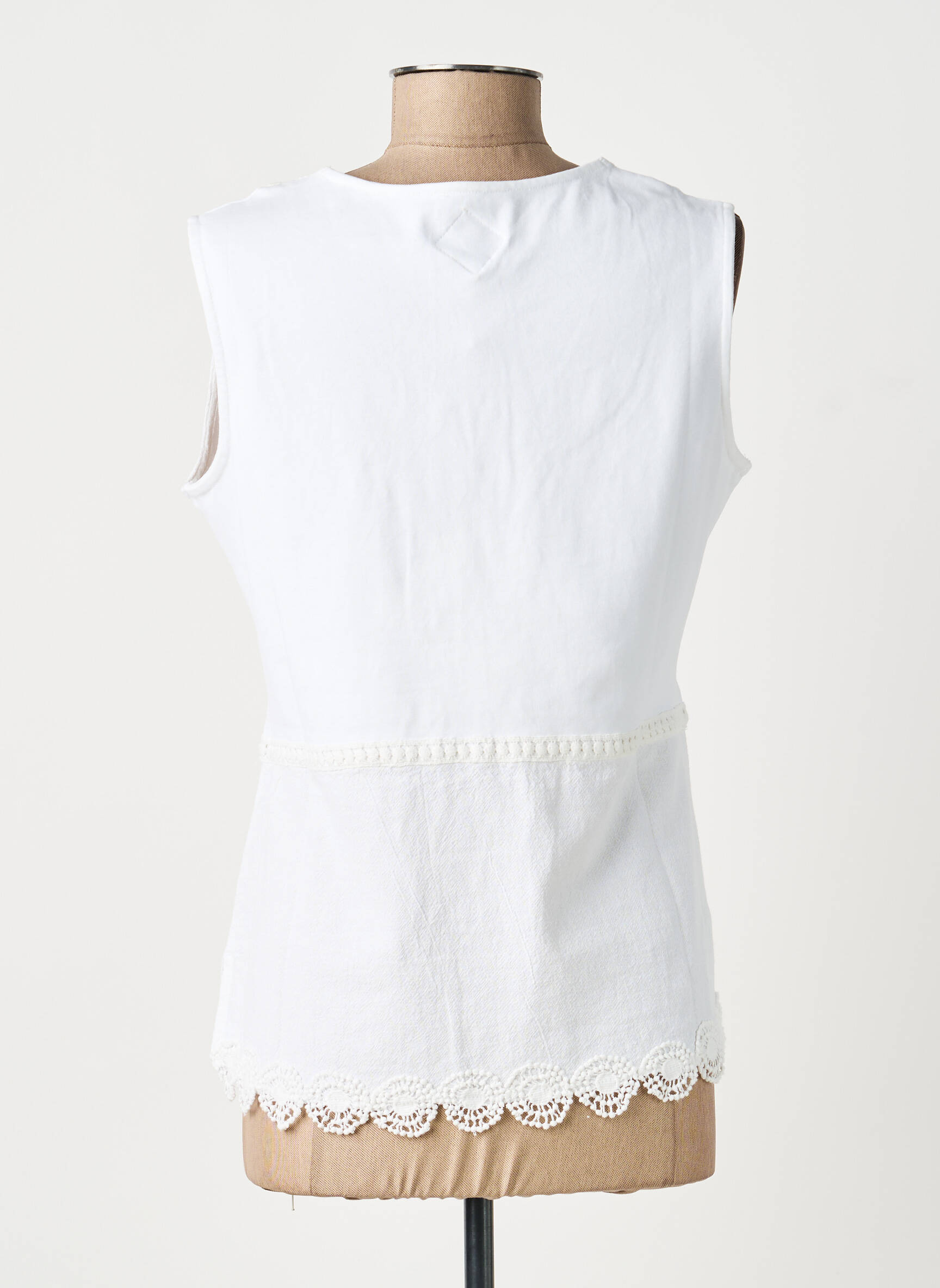Top stretch sans manche blanc NATURAL femme