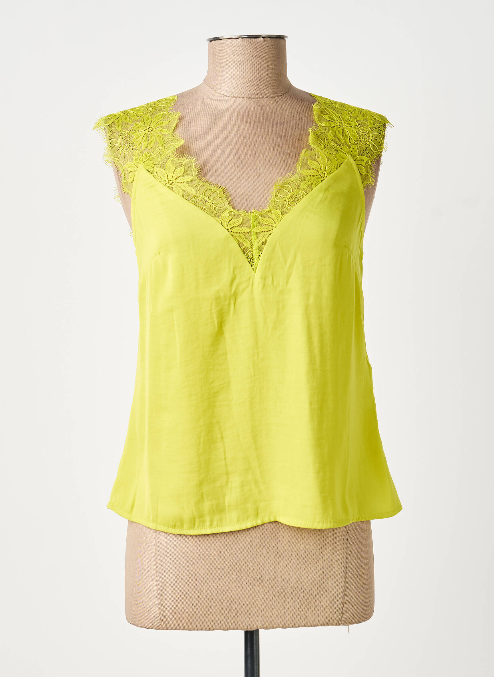 Top stretch sans manche vert MORGAN femme
