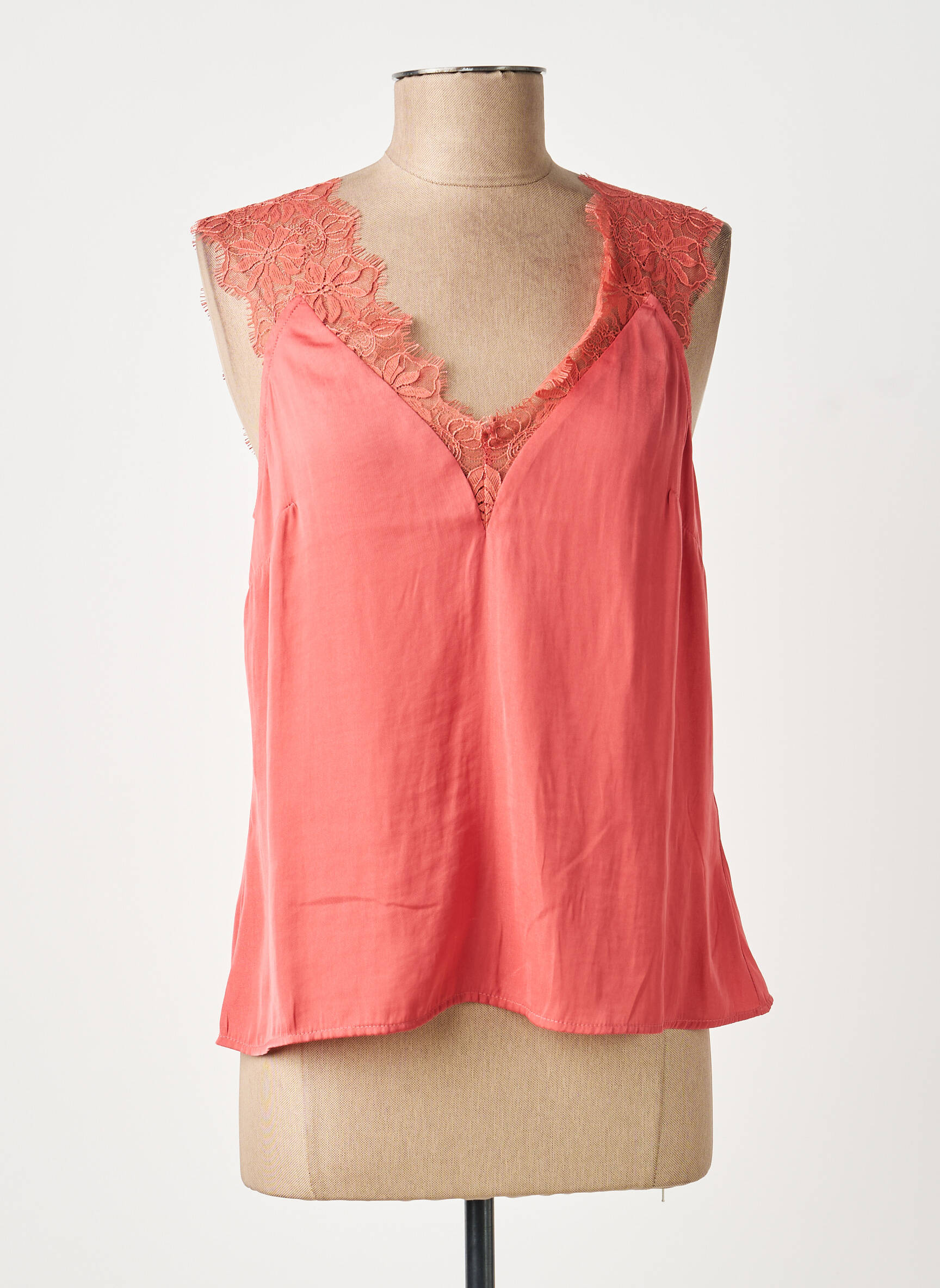Top stretch sans manche orange MORGAN femme