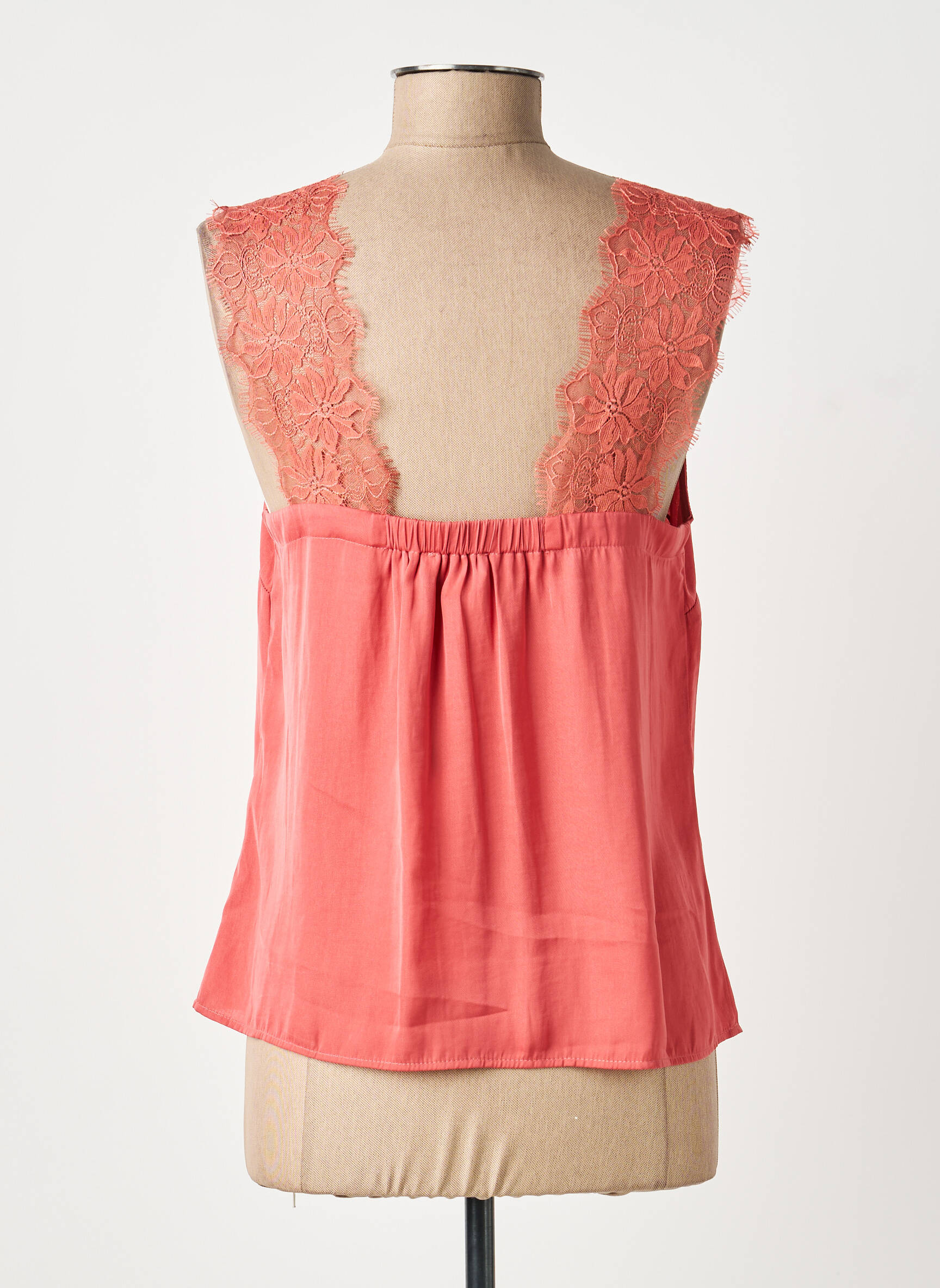 Top stretch sans manche orange MORGAN femme