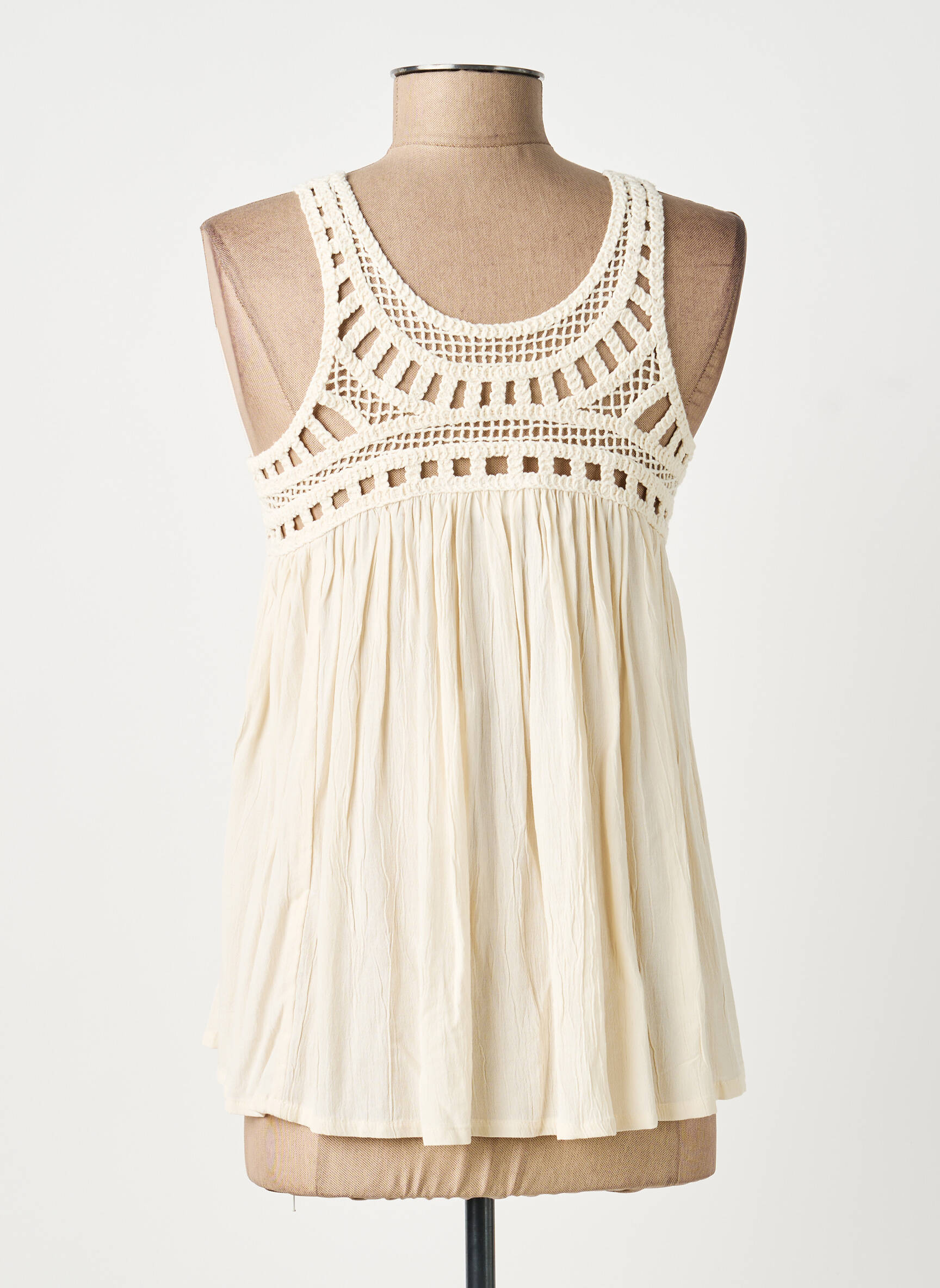 Top stretch sans manche beige VILA femme