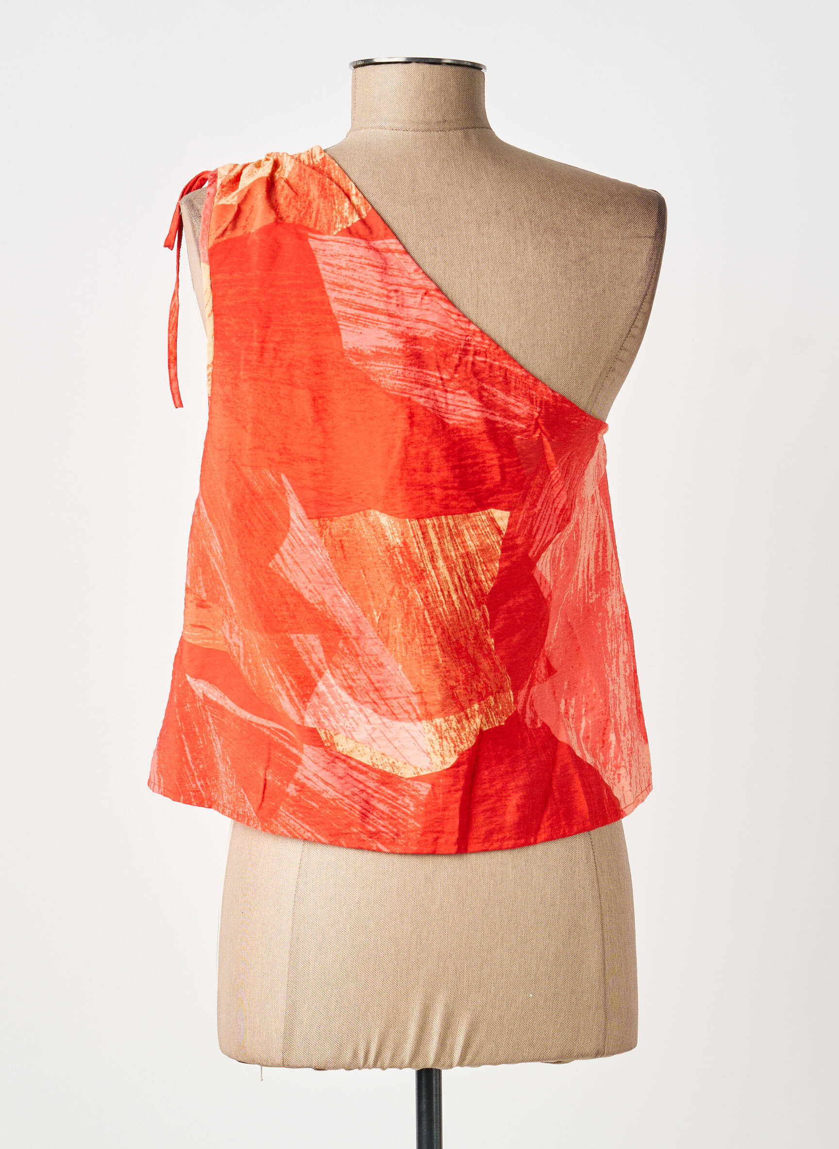 Top coupe fluide sans manche rouge VILA femme