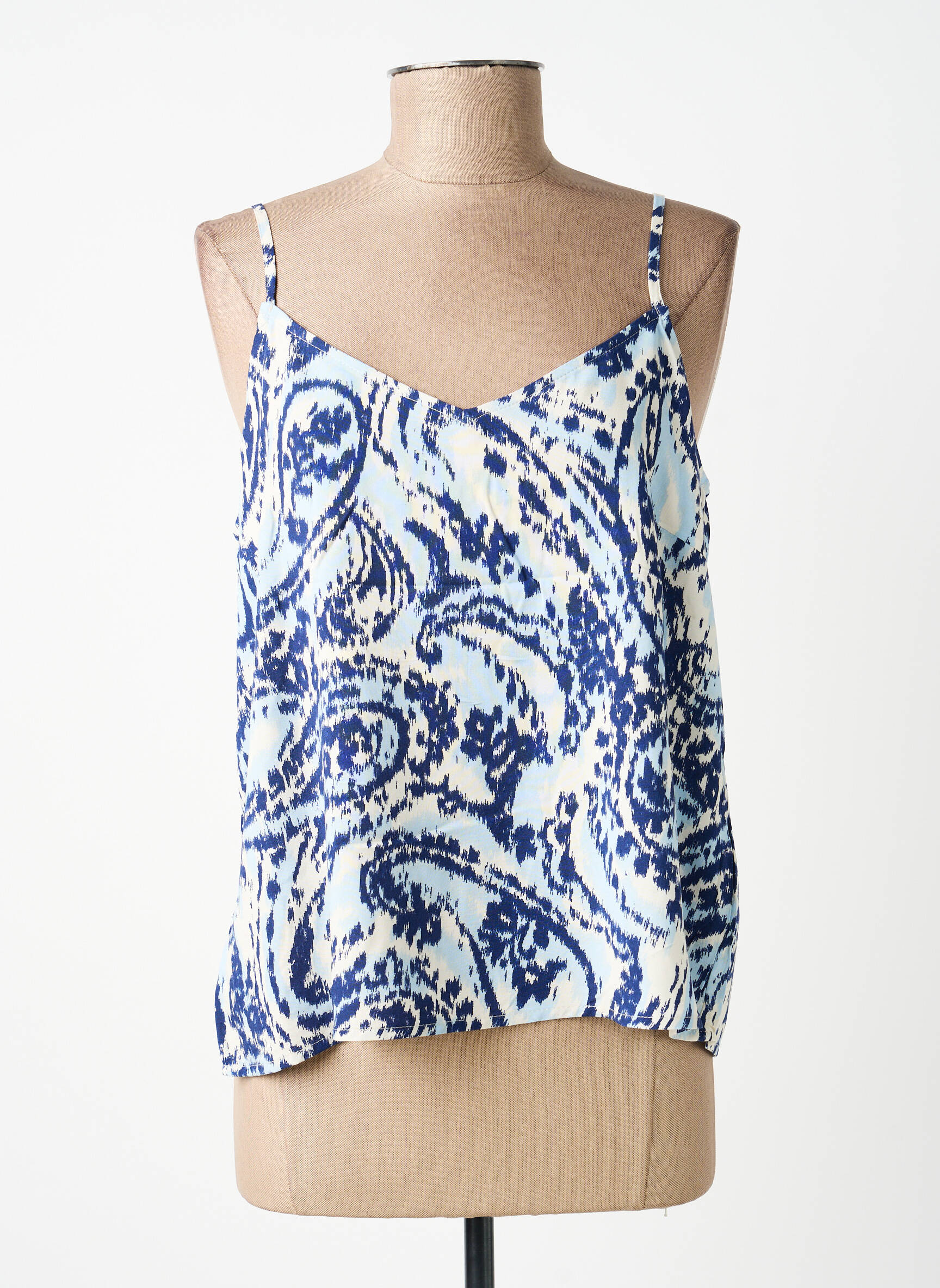 Top manches bretelles ajustables fines bretelles bleu B.YOUNG femme