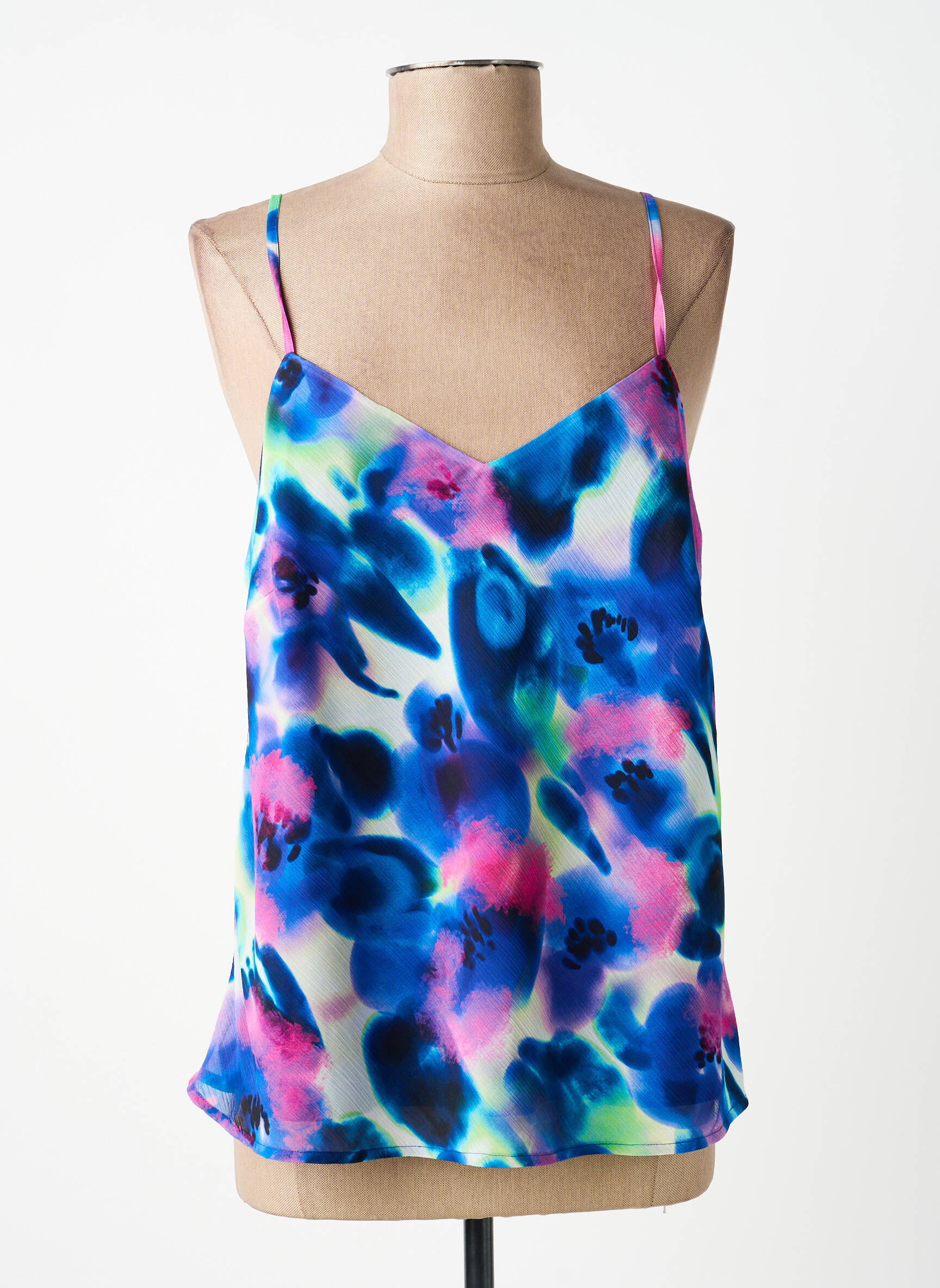 Top manches bretelles ajustables fines bretelles bleu MORGAN femme