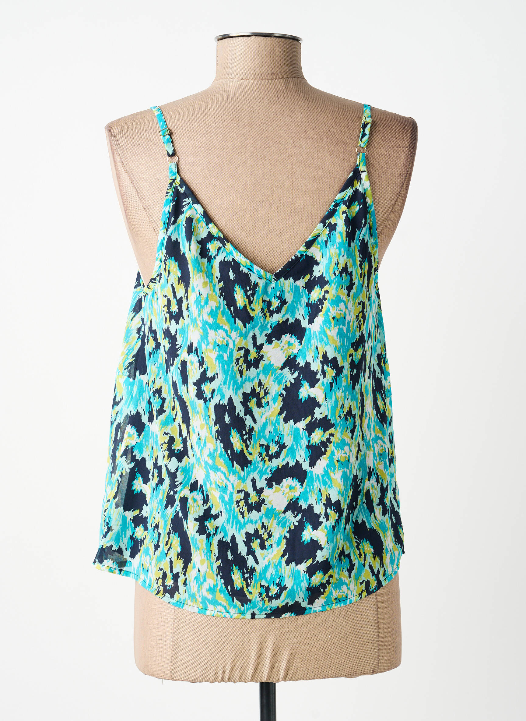 Top manches bretelles ajustables fines bretelles bleu MORGAN femme