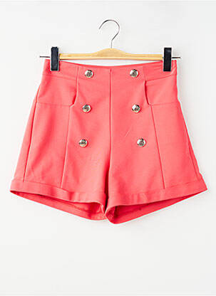 Short coupe droite taille haute rose MORGAN femme