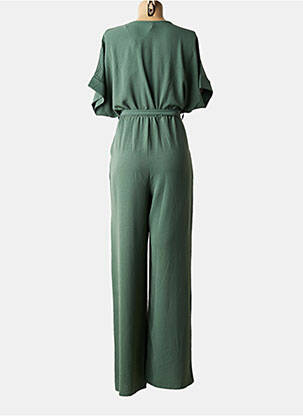 Combi-pantalon tissage crêpe manches courtes vert TIFFOSI femme