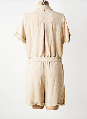 Combishort tissage crêpe manches courtes beige DEELUXE femme