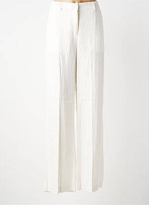 Pantalon droit tissage popeline taille normale beige B.YOUNG femme