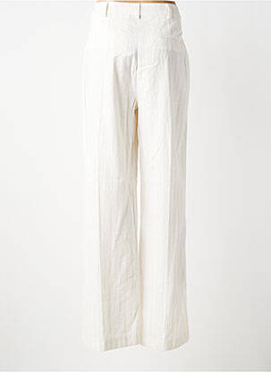 Pantalon droit tissage popeline taille normale beige B.YOUNG femme
