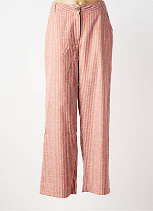 Pantalon droit tissage popeline taille normale rose DEELUXE femme