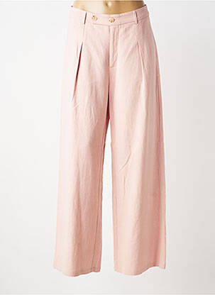 Pantalon large tissage popeline taille normale rose MOLLY BRACKEN femme