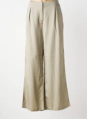 Pantalon large tissage popeline taille normale vert TIFFOSI femme