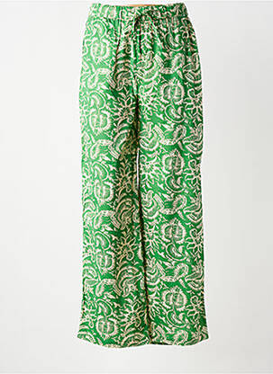 Pantalon large tissage popeline taille normale vert DEELUXE femme