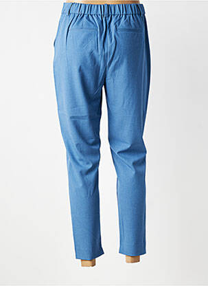Pantalon chino fermeture zippée sous rabat boutonné taille normale bleu B.YOUNG femme