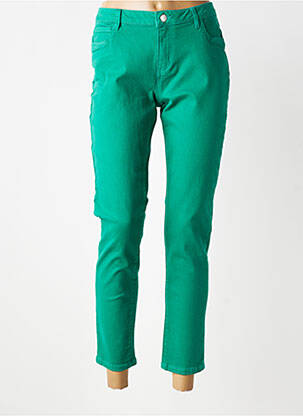 Jeans coupe slim tissage brut taille normale vert MORGAN femme