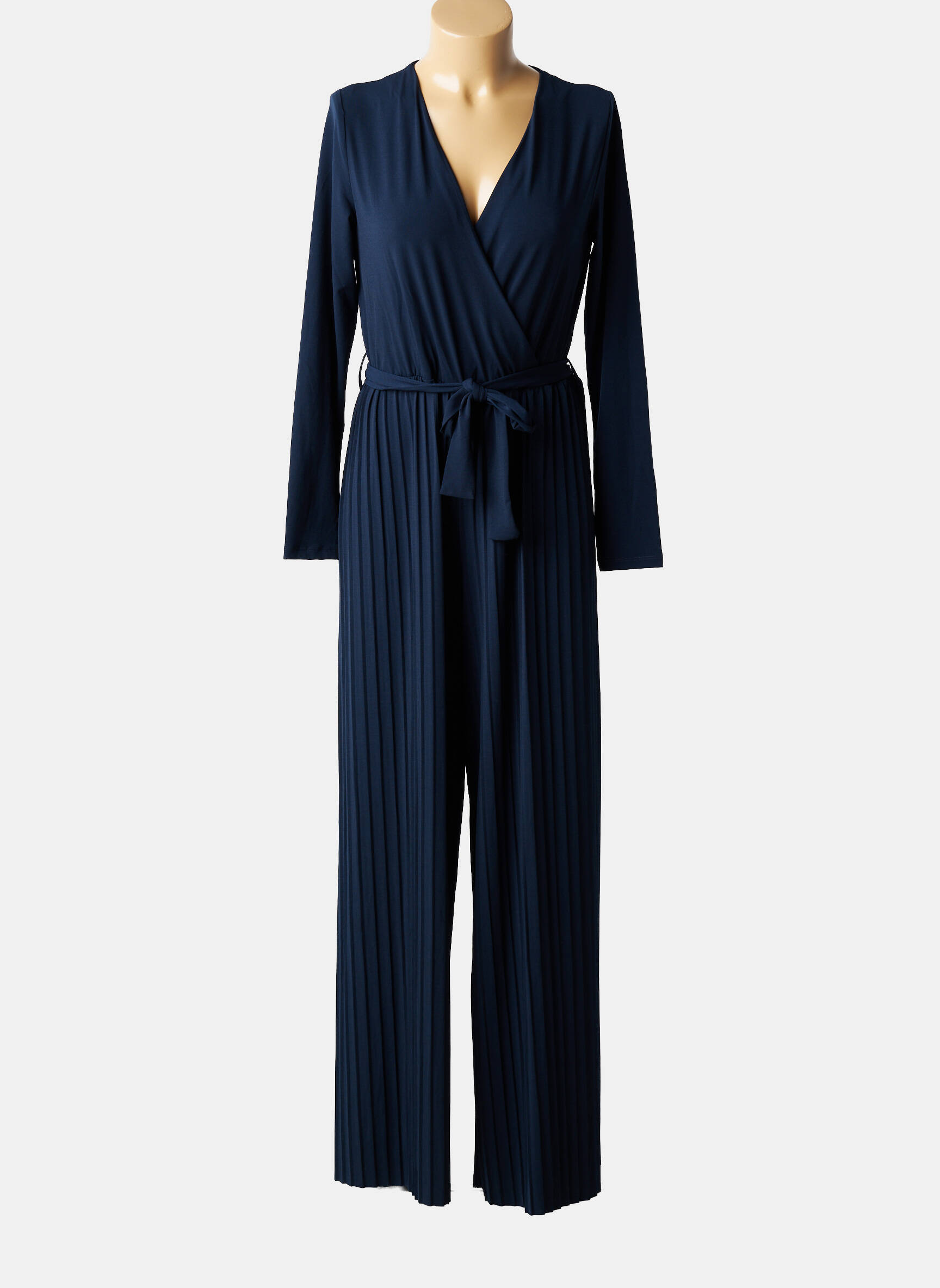 Combi-pantalon col cache-coeur manches longues bleu TIFFOSI femme
