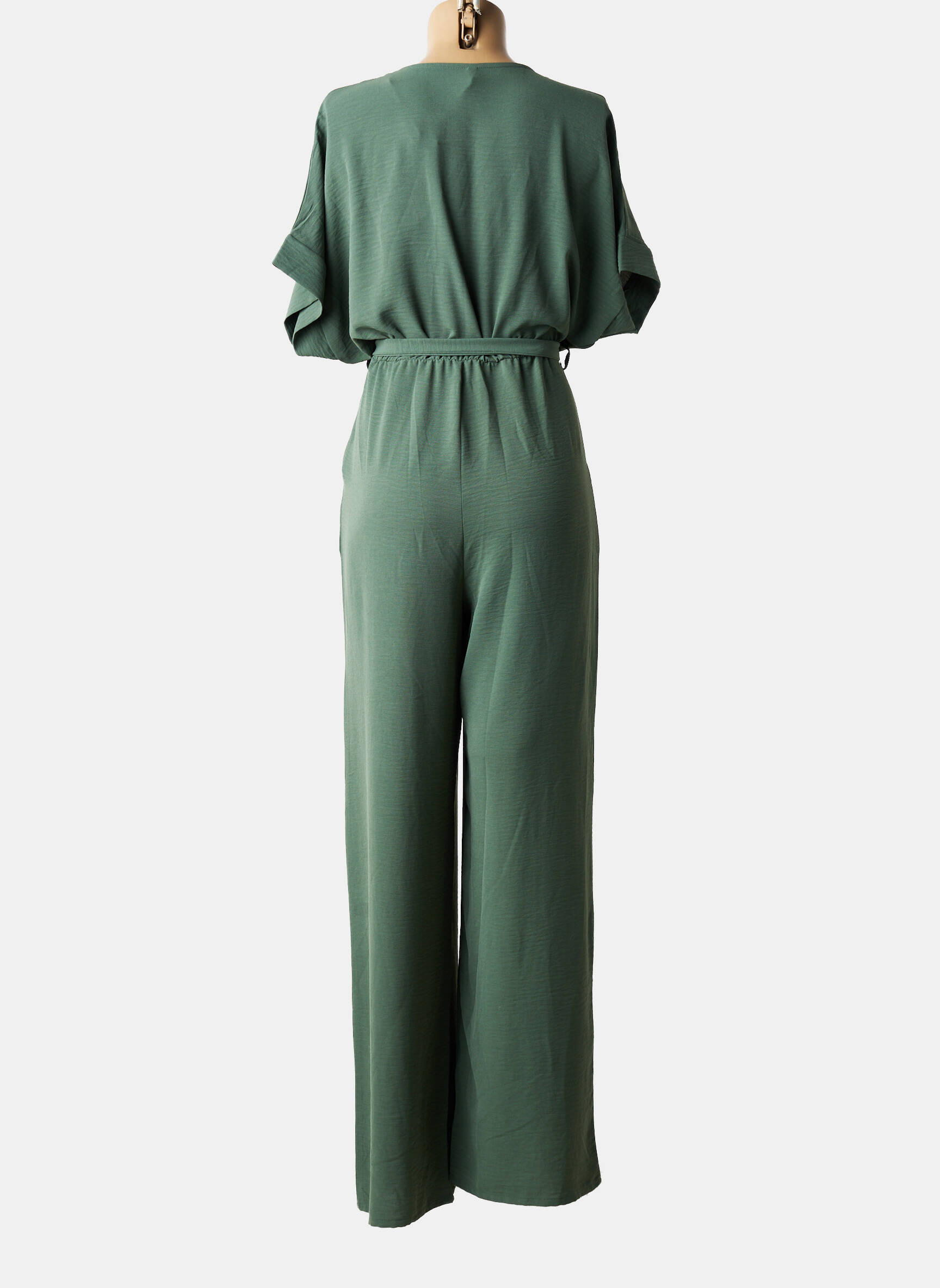 Combi-pantalon col cache-coeur manches courtes vert TIFFOSI femme