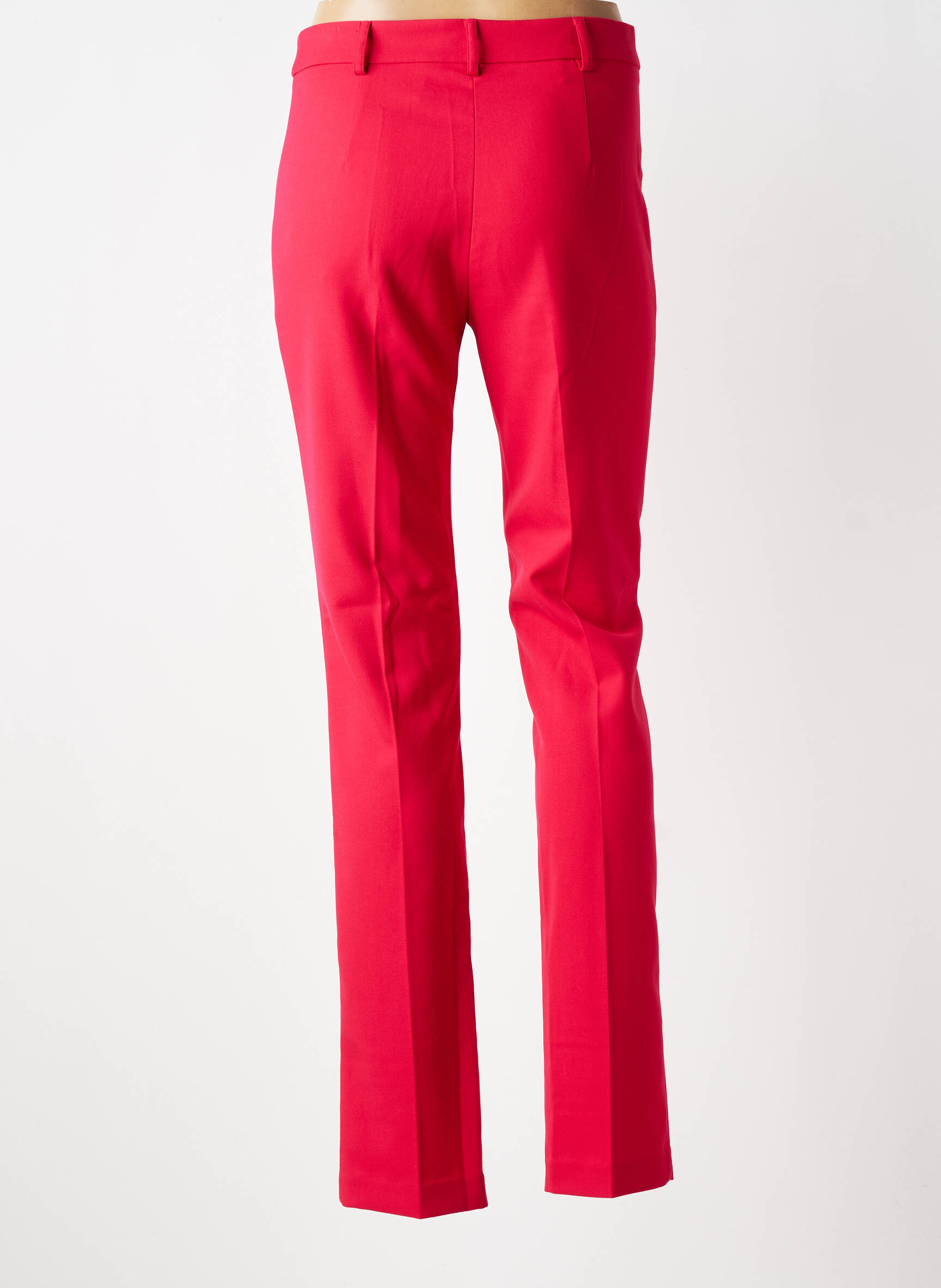 Pantalon slim tissage popeline taille normale rose MORGAN femme