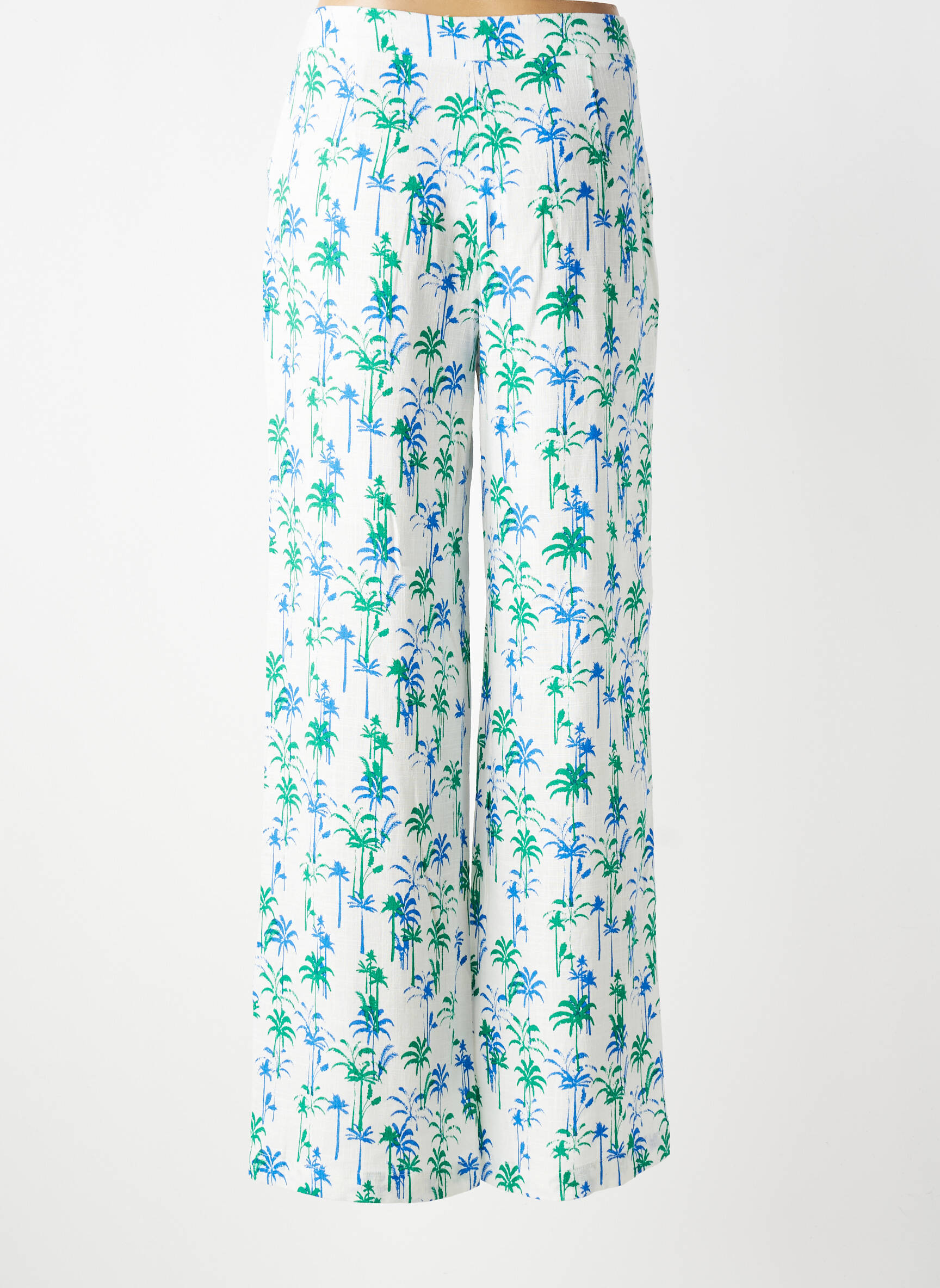 Pantalon large tissage popeline taille normale blanc TIFFOSI femme