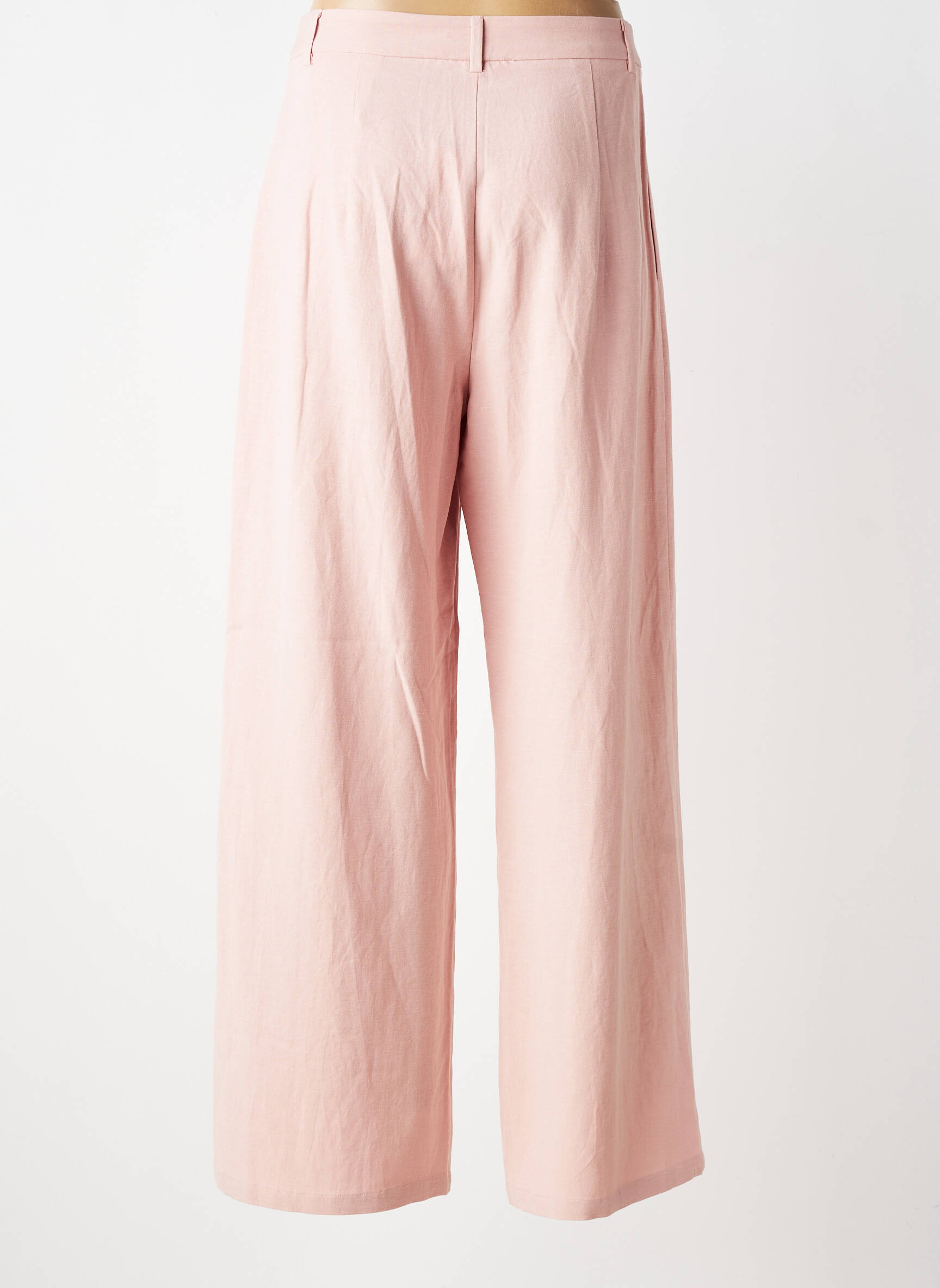 Pantalon large tissage popeline taille normale rose MOLLY BRACKEN femme