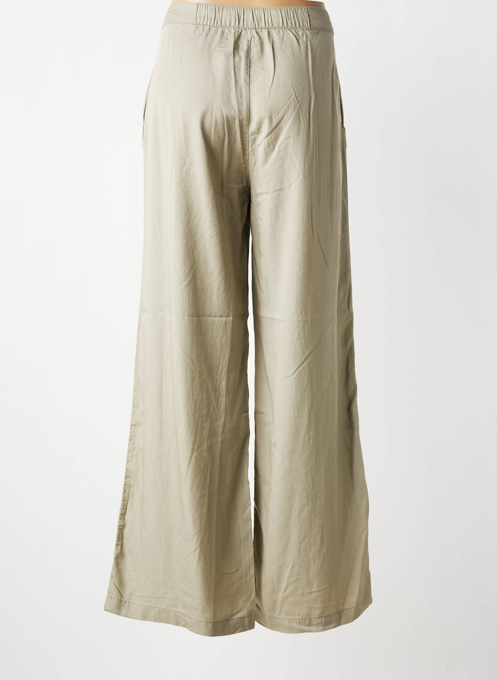 Pantalon large tissage popeline taille normale vert TIFFOSI femme