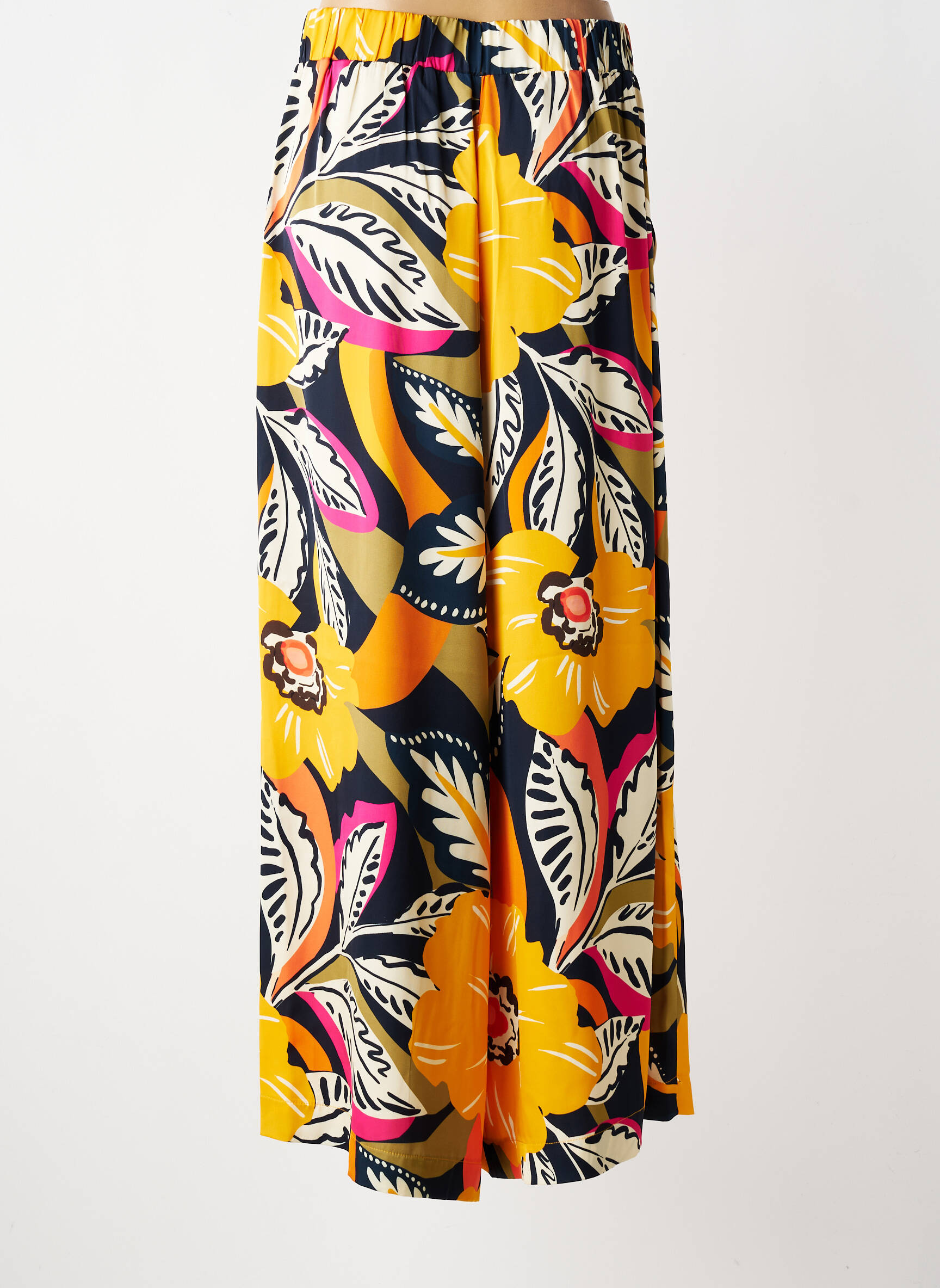 Pantalon large tissage crêpe taille normale jaune MOLLY BRACKEN femme