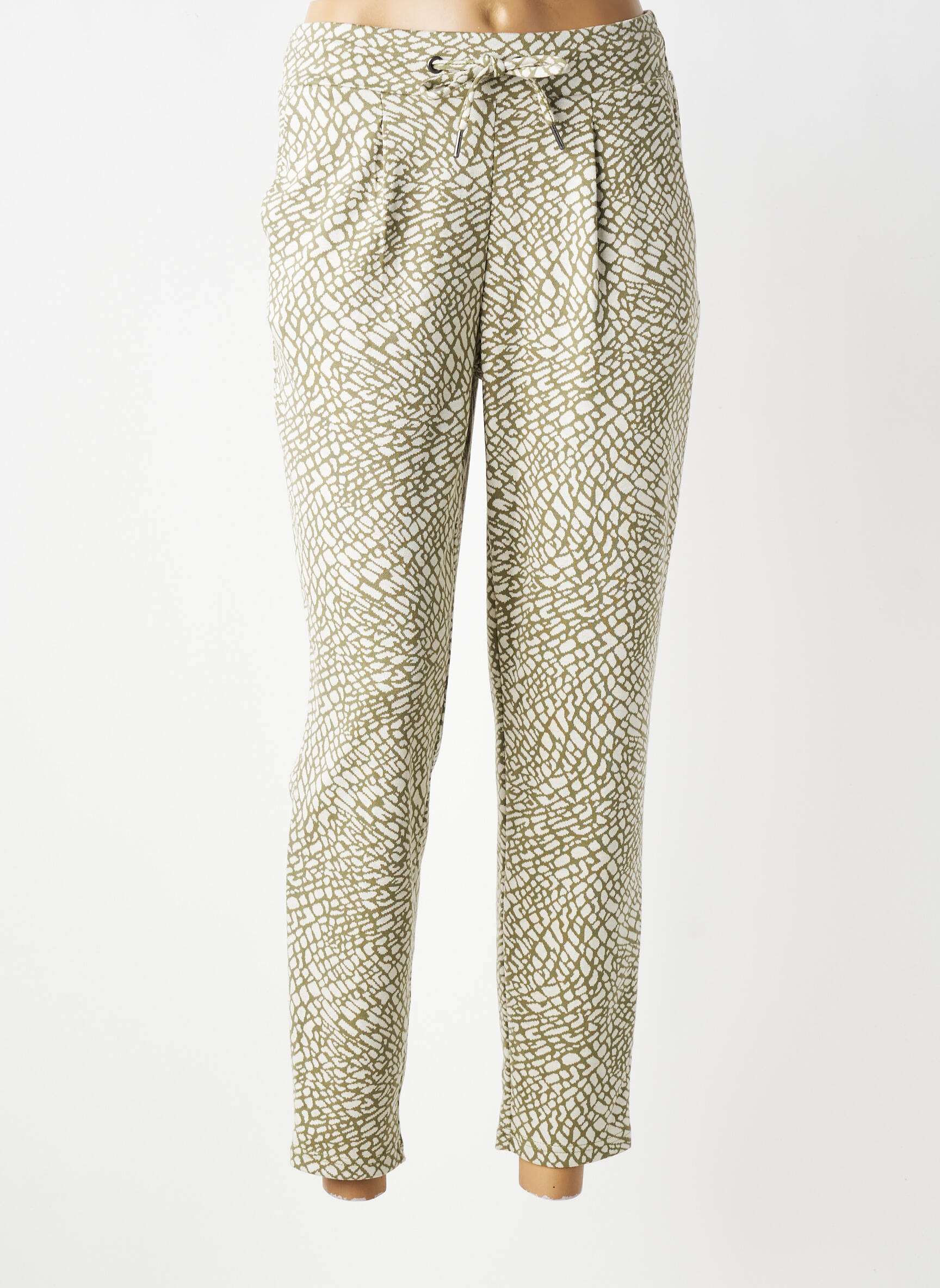 Pantalon slim taille élastique taille normale vert B.YOUNG femme