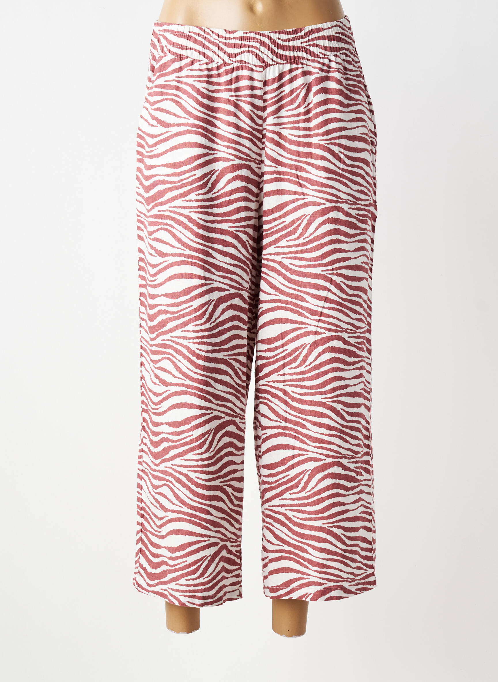 Pantalon 7/8 stretch taille normale rose B.YOUNG femme