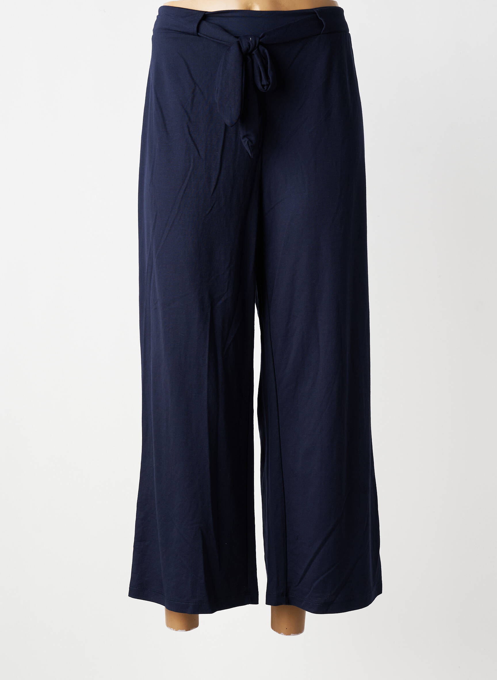 Pantalon large tissage popeline taille normale bleu TIFFOSI femme