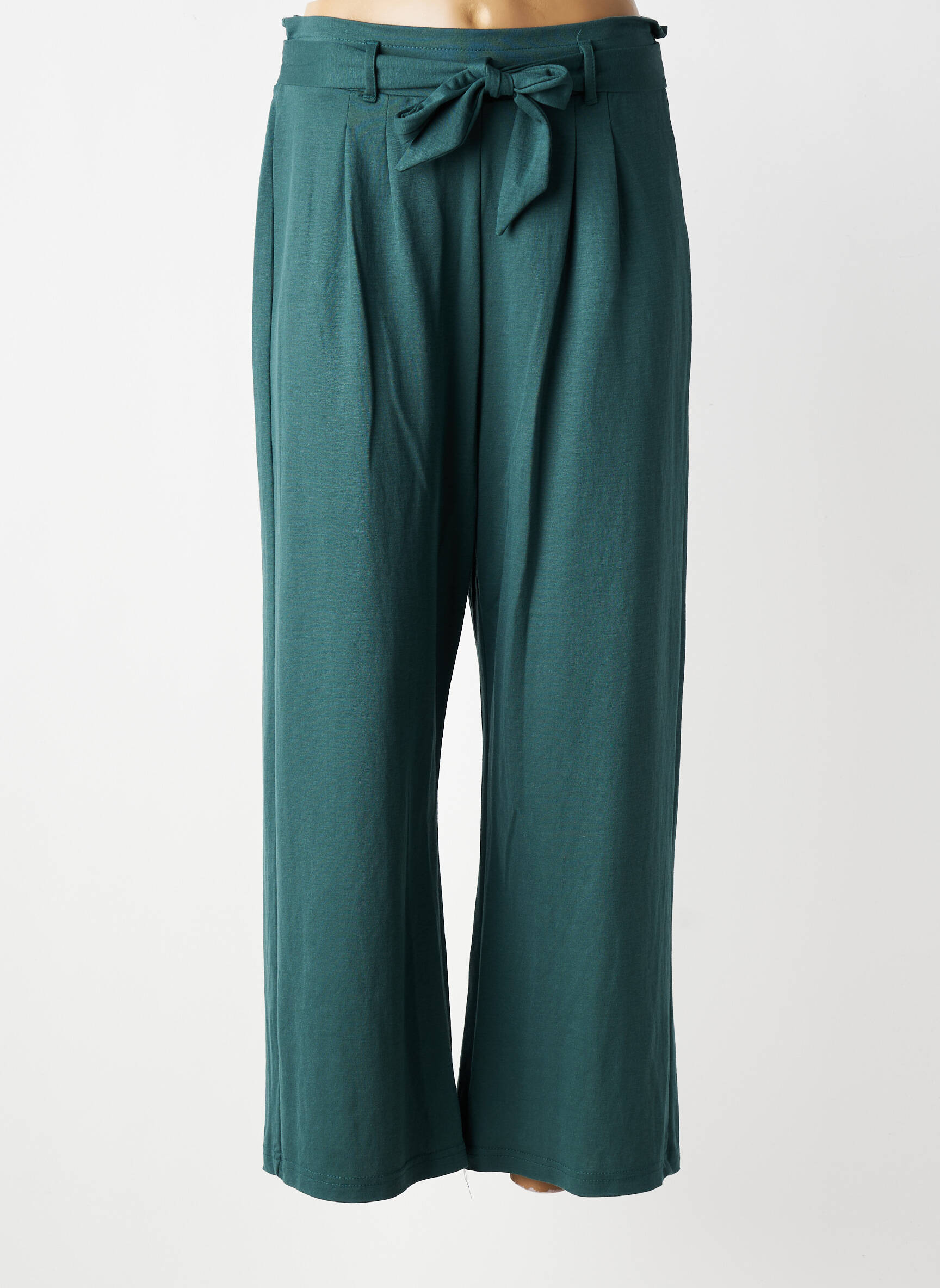 Pantalon large tissage popeline taille normale vert TIFFOSI femme