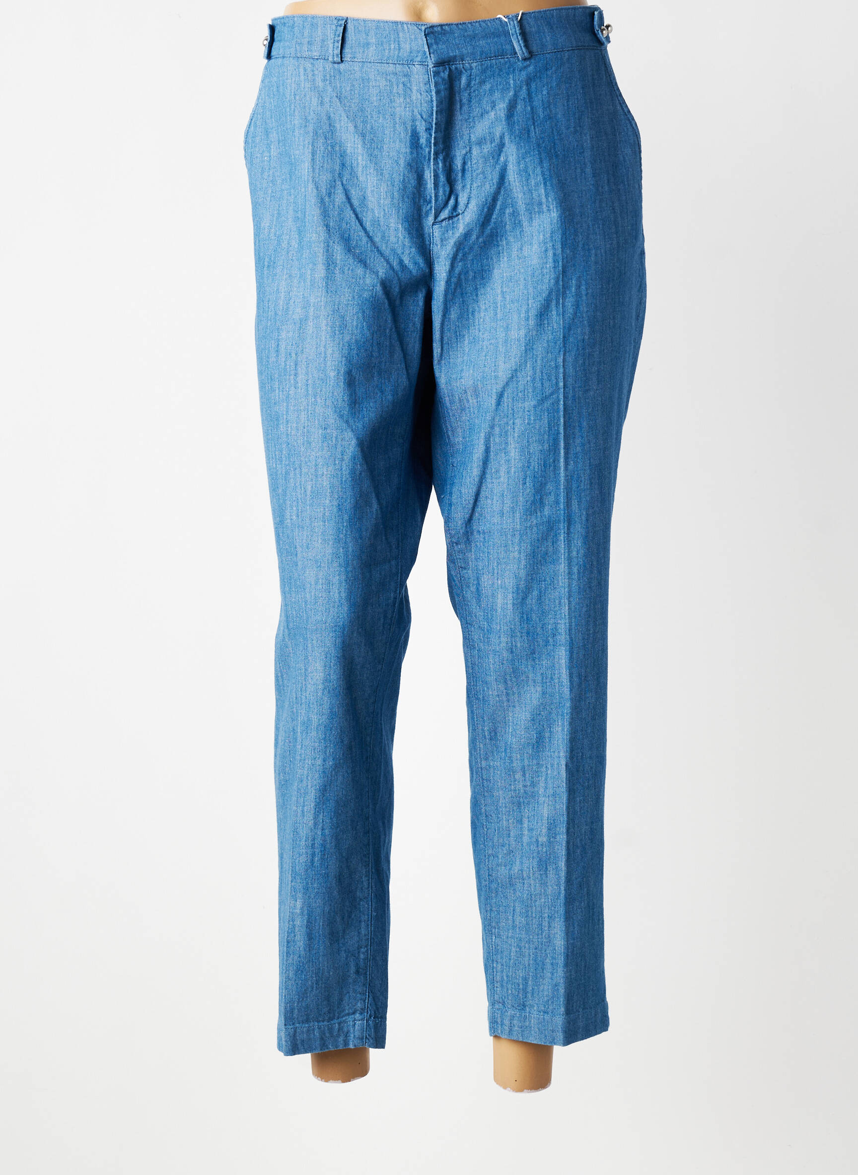 Pantalon 7/8 fermeture zippée sous rabat boutonné taille normale bleu SALSA femme