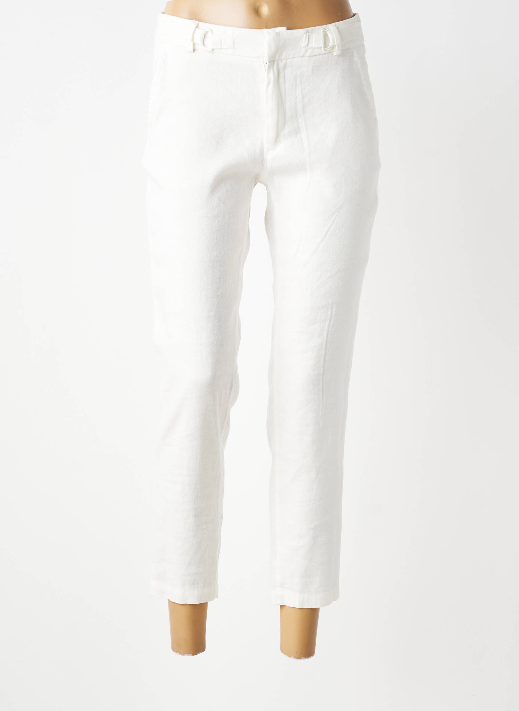 Pantalon 7/8 tissage popeline taille normale beige SALSA femme